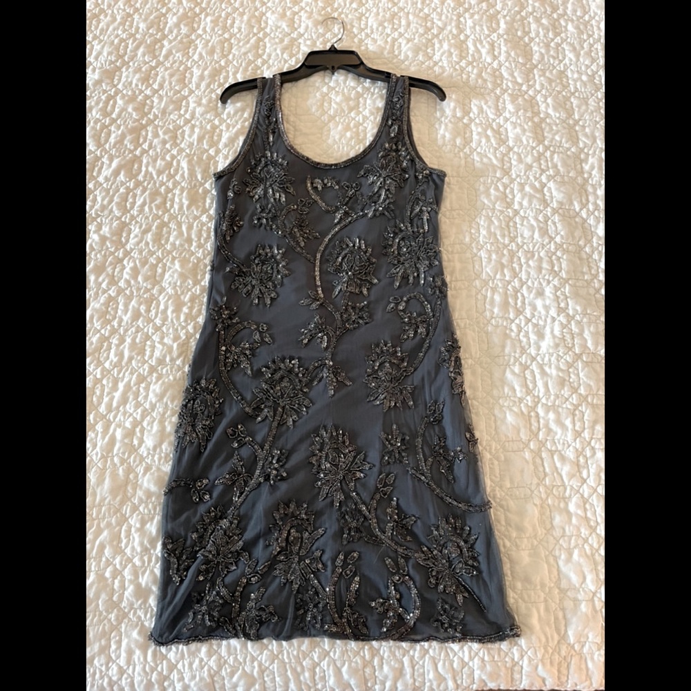 Dark Grey Beaded Dress